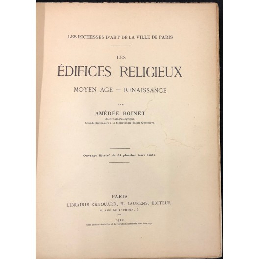 Paris Les Edifices Religieux Moyen Age Renaissance