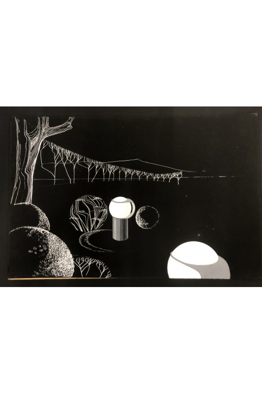 Nicolas Schöffer / dessin original / projet luminaires pour Philips