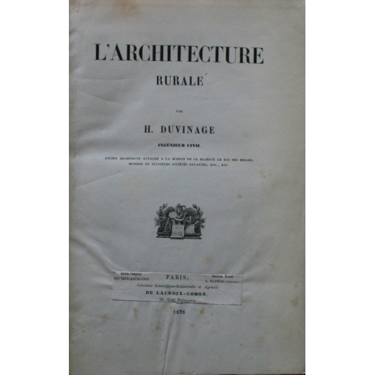 L'Architecture rurale par H. Duvinage. 1856