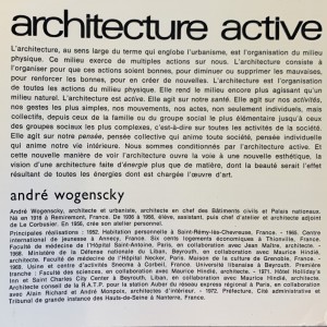 Architecture active / André Wogenscky 