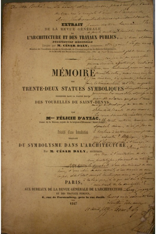 Mémoire sur 32 statues symboliques des tourelles de Saint-Denys