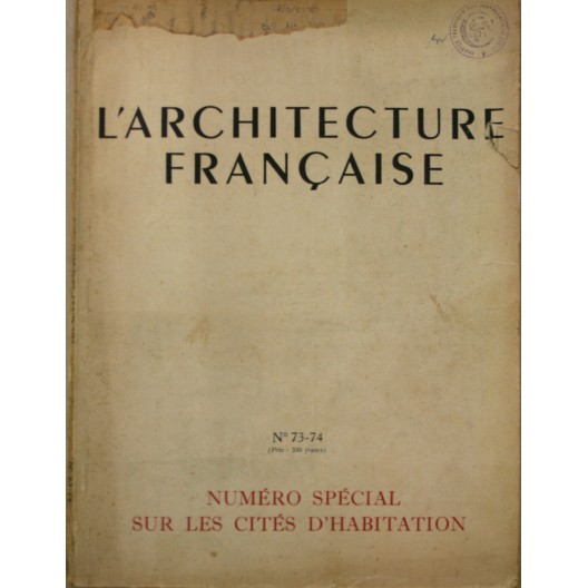 L'Architecture française n° 73-74 