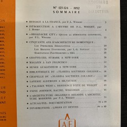 Frank Lloyd Wright / l'Architecture Française 123-124 / 1952