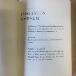 L'habitation minimum / facsimilé de l'édition de 1933