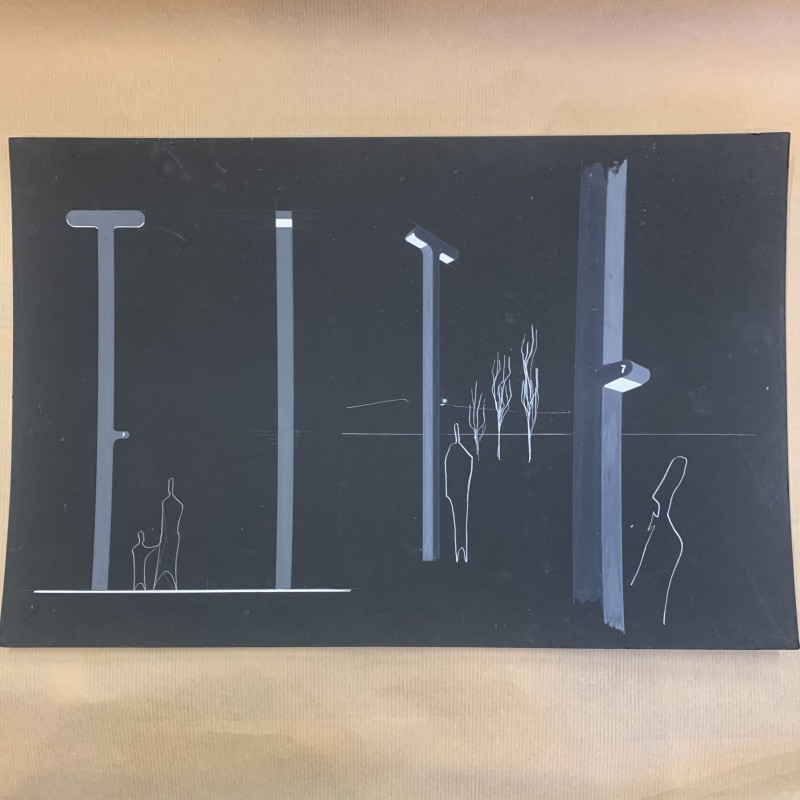 Nicolas Schöffer / Dessin original / luminaires