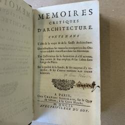 Mémoires critiques d'architecture / 1702.