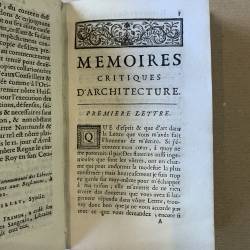 Mémoires critiques d'architecture / 1702.