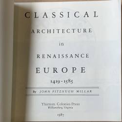 Classical architecture in renaissance Europe 1419-1585