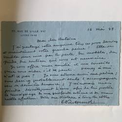 Emmanuel Pontremoli / propos d'un solitaire + Lettre manuscrite.