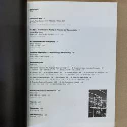 Questions of perception / phenomenology of architecture