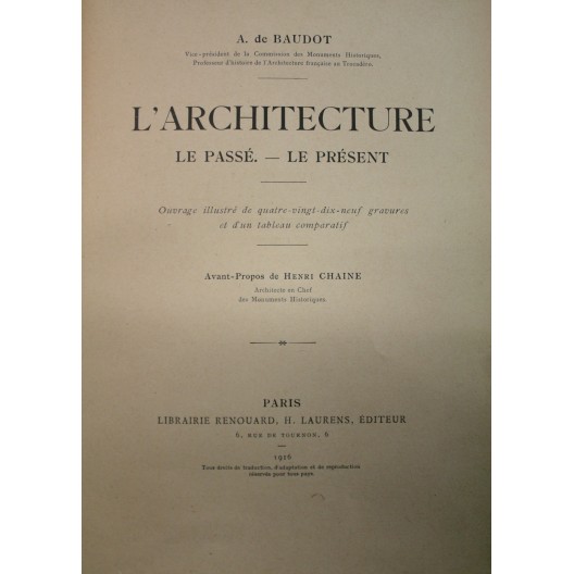 ANATOLE DE BAUDOT / L'ARCHITECTURE E/O 1916