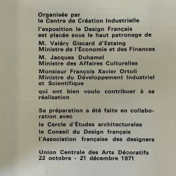 DESIGN FRANÇAIS. EXPOSITION CCI 1971