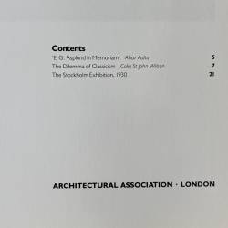 Gunnar Asplund 1885-1940 / The dilemna of Classicism.