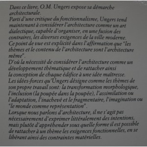 Oswald Mathias Ungers. Architecturer comme thème. 
