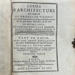 DAVILLER / COURS D'ARCHITECTURE / 1710 / 2 TOMES