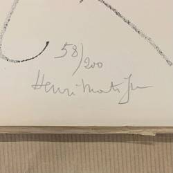 Henri Matisse / lithographie originale 1946 / signature au crayon.............................