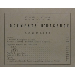 Logements d'urgence. 1945