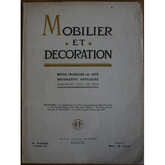 Mobilier et Décoration décembre 1925