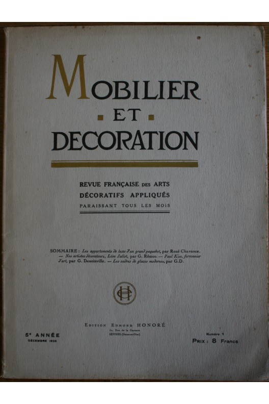 Mobilier et Décoration décembre 1925
