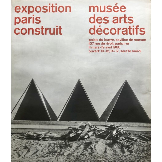 EXPOSITION PARIS CONSTRUIT / AFFICHE ORIGINALE 1960