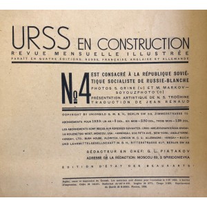URSS en construction n° 4 de avril 1933. 