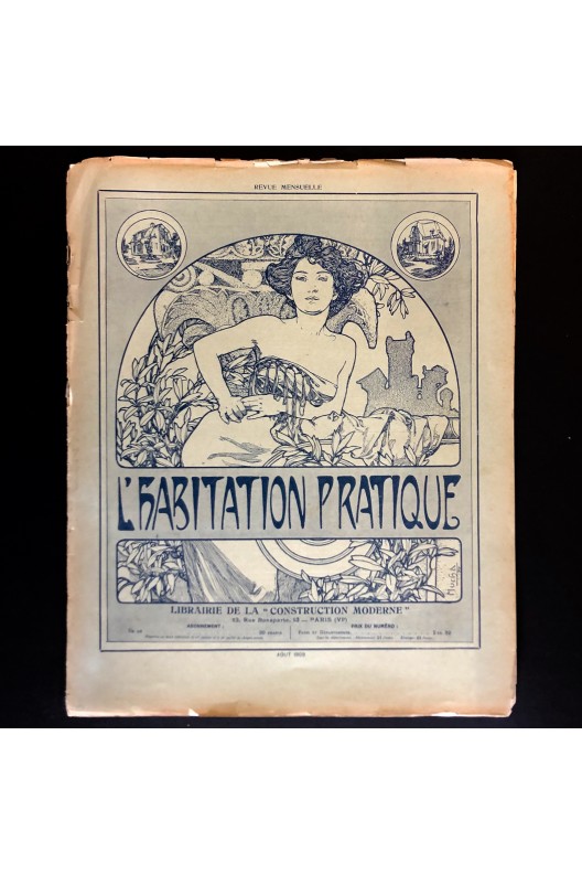 L'habitation pratique août 1909 / Lithographie Mucha 